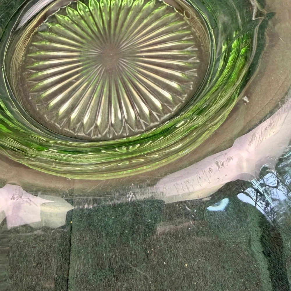 Vintage Octagonal Uranium Glass 10.5